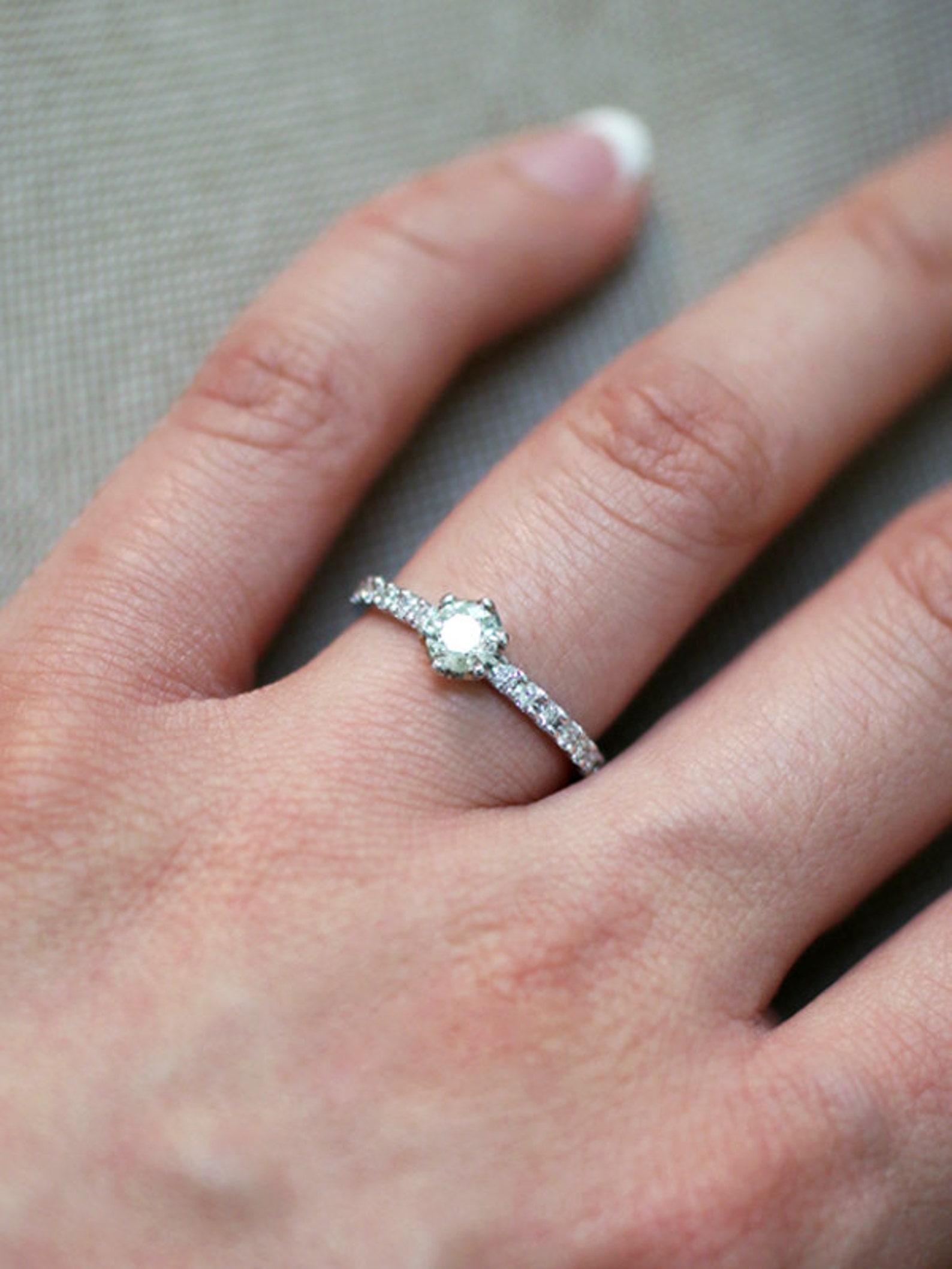 Diamond Engagement Ring 0.75CT Diamonds Solid 14K White Etsy