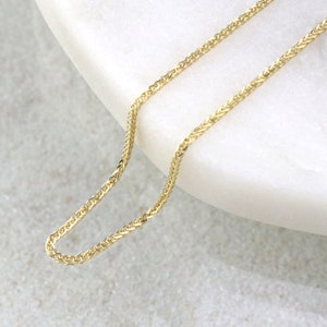 Delicate Wheat Chain | Solid 14K Gold | Engraving Offered | Polished Finish | Fine Jewlery | Free Shipping