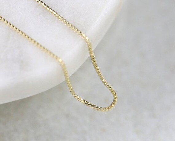 1MM Franco Solid 14K Gold Chain