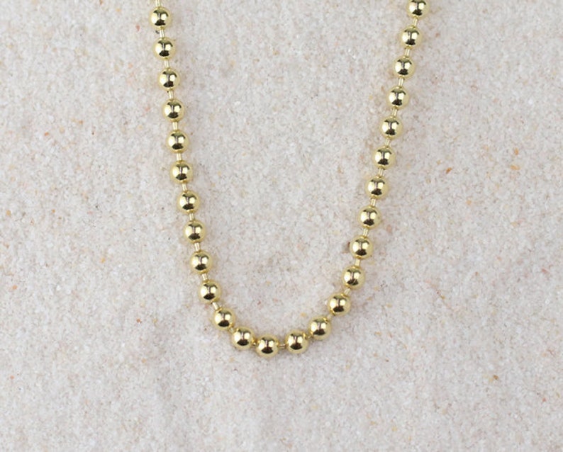 3MM Gold Ball Chain Necklace Solid 14K Gold Fine Jewelry Etsy