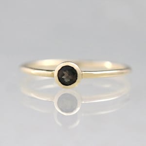 Green Tourmaline Bezel Ring | Solid 14K Gold  | Gemstone  | Colored Stone | Stackable | October Birthstone | Fine Jewelry | Free Shipping