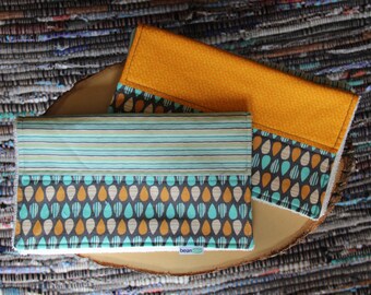 Stripped Egg Burp Cloth Combo - Organic Terry Cloth Backing