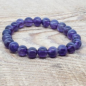 Mala Beads, Natural Amethyst Gemstone Bracelet, Crown Chakra Bracelet, Yoga Bracelet, Stacking Bracelet, Minimalist Jewelry