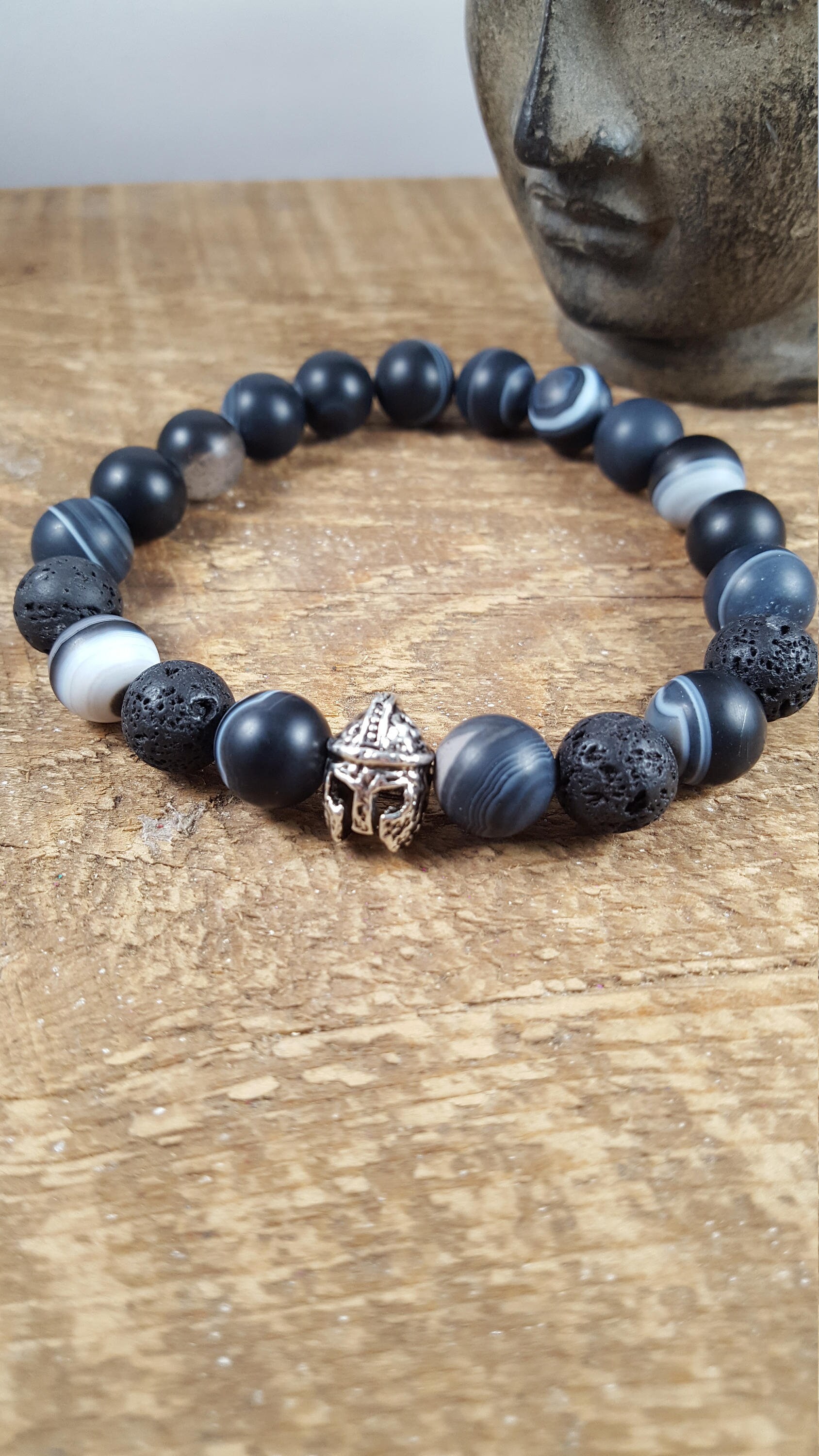 Mala Beads Men's Mala Bracelet Men's Black Agate Etsy UK