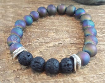 Mala Beads, Mala Bracelet, Mala Bead Bracelet, Lava Stone Bracelet, Druzzy Agate Bracelet, Essential Oil Diffuser Bracelet