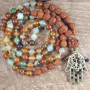 108 Mala Bead Necklace, Mala Beads, Mala Necklace, Meditation Beads, Rudraksha Mala, Japa Mala