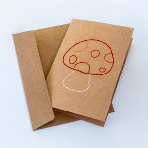 Carte de voeux Toadstool cousue à la main