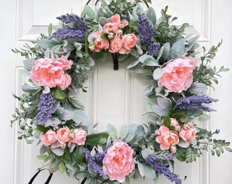 LAMBS EAR WREATH ~Floral Lambs Ear Wreath~FarmHouse Door Wreath~Country Inspired Wreath ~Front Door Wreath -Wedding Decor FarmHouse Inspired