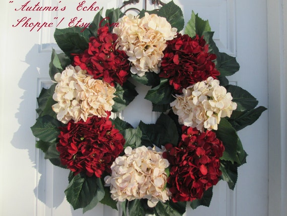 HOLIDAY DOOR WREATH~ Holiday Door Decor~ Interior Decor Wreath~Christmas Door Wreath~ Hydrangea Wreath~ Farmhouse Decor~Cottage Decor Wreath