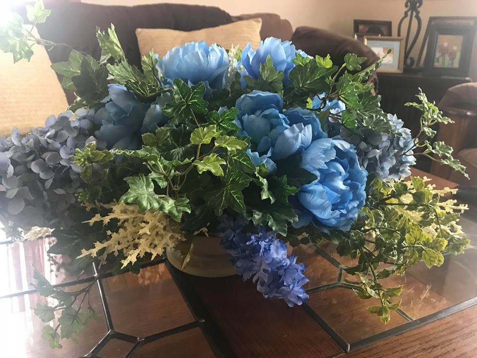 FLORAL TABLE CENTERPIECE Floral Arrangement Coffee Table Arrangement Silk Floral