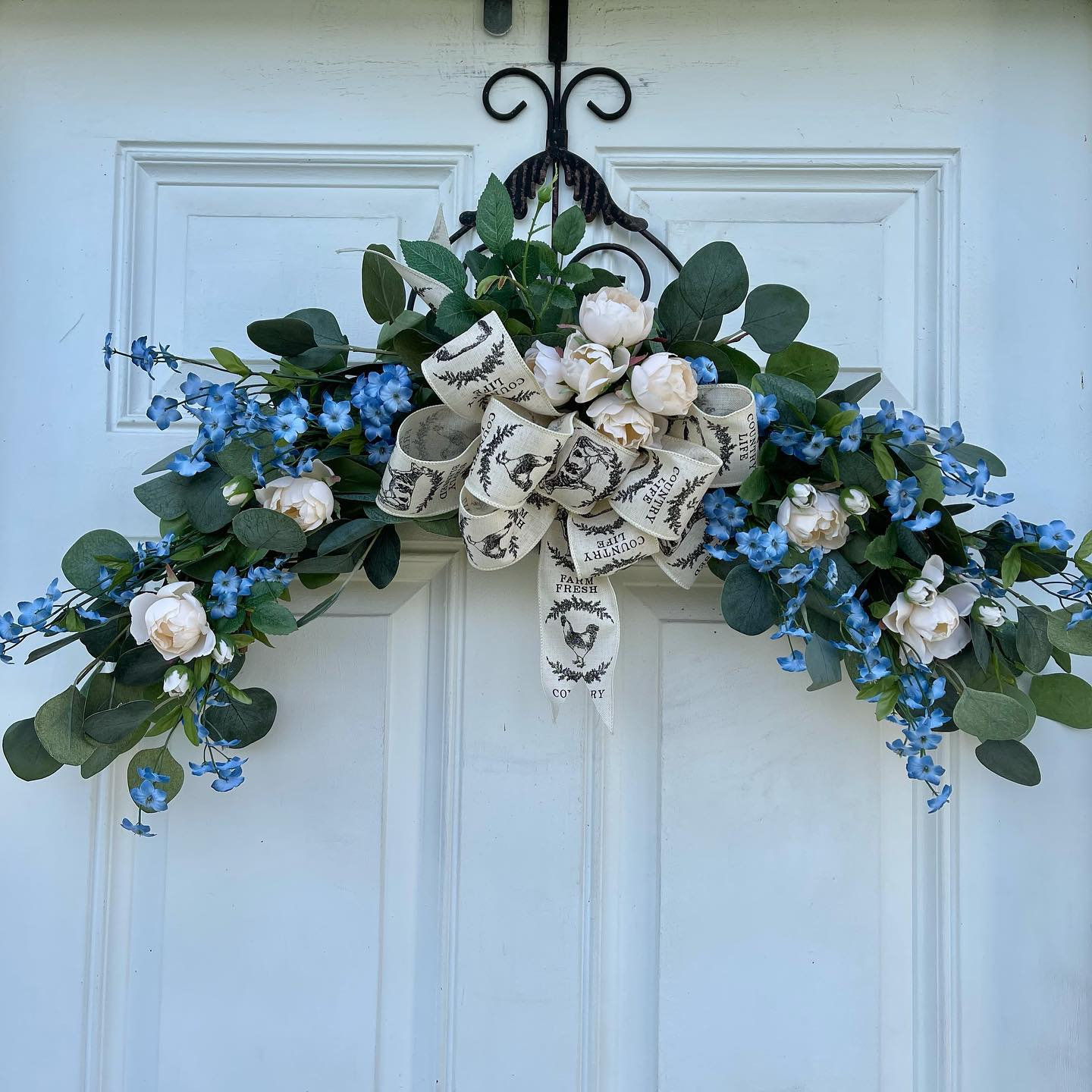 EUCALYPTUS FLORAL SWAGFarmHouse Floral SwagFloral Swag Eucalyptus Wall Decor Front Door