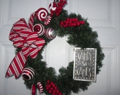NOVELTY DECOR WREATH...Whimsical Decor Wreath...Seasonal Decor Wreath...Holiday Door Wreath ..Christmas Gift Idea..Holiday Porch Wreath Deco