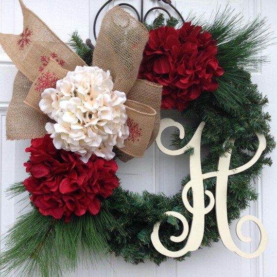 Monogrammed christmas wreath Clearance