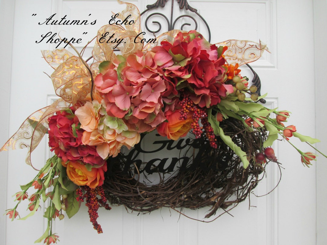 RUSTIC FALL WREATH Fall Door Wreath Rustic Door Decorfall Season Door