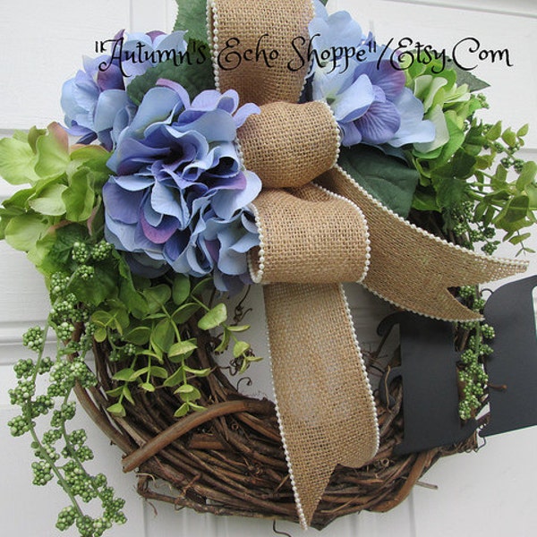 EVERYDAY DOOR WREATH   Spring Door Decor Wreath   Front Door Wreath  Monogram Door Decor  Wreath  Cottage Chic Style Wreath   French Country