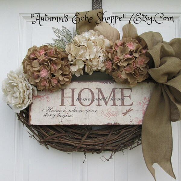 INSPIRATIONAL DECOR WREATH     Summer Door Wreath    Interior Decor Accent Wreath   Porch Decor Wreath  Front Door Decor Wreath Housewarming