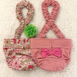 French Bulldog Female Diaper Suspender Covers: "Dearest" Set for Dog in Heat, Travel Protection