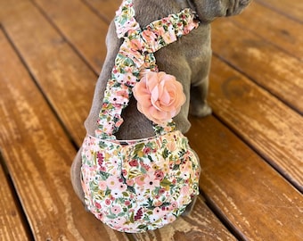 Pañal para bulldog francés con tirantes: Pañales para perros Garden Party para el calor