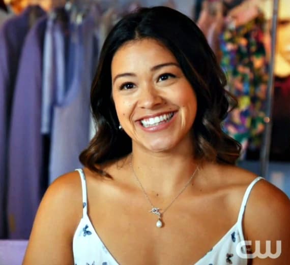 jane the virgin blue dress Jane's blue floral midi dress on Jane the Virgin