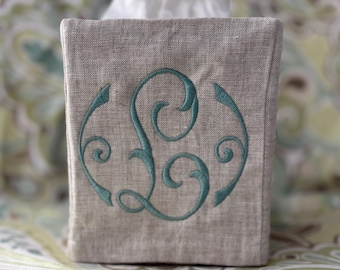 Monogrammed Tissue Box Cover-Arden Initial, monogrammed gift-personalized gift-hostess gift