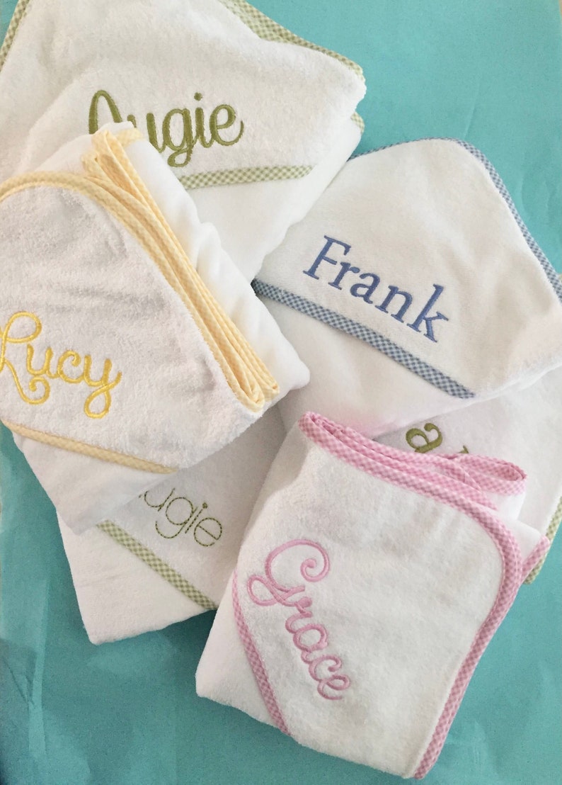 Monogrammed Hooded Towel for Babies and Toddlers, baby gift, baby shower image 3