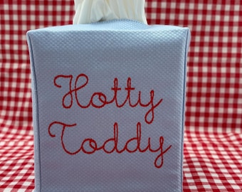 Monogrammed Linen Tissue Box Cover College Monogram, monogrammed gift-personalized gift-hostess gift, dorm decor