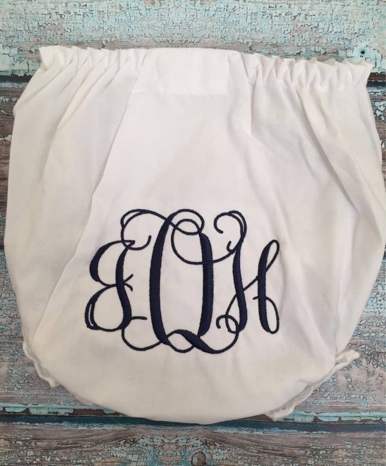 Monogrammed Bloomers,monogrammed diaper cover, personalized baby gift-Vine Monogram image 7