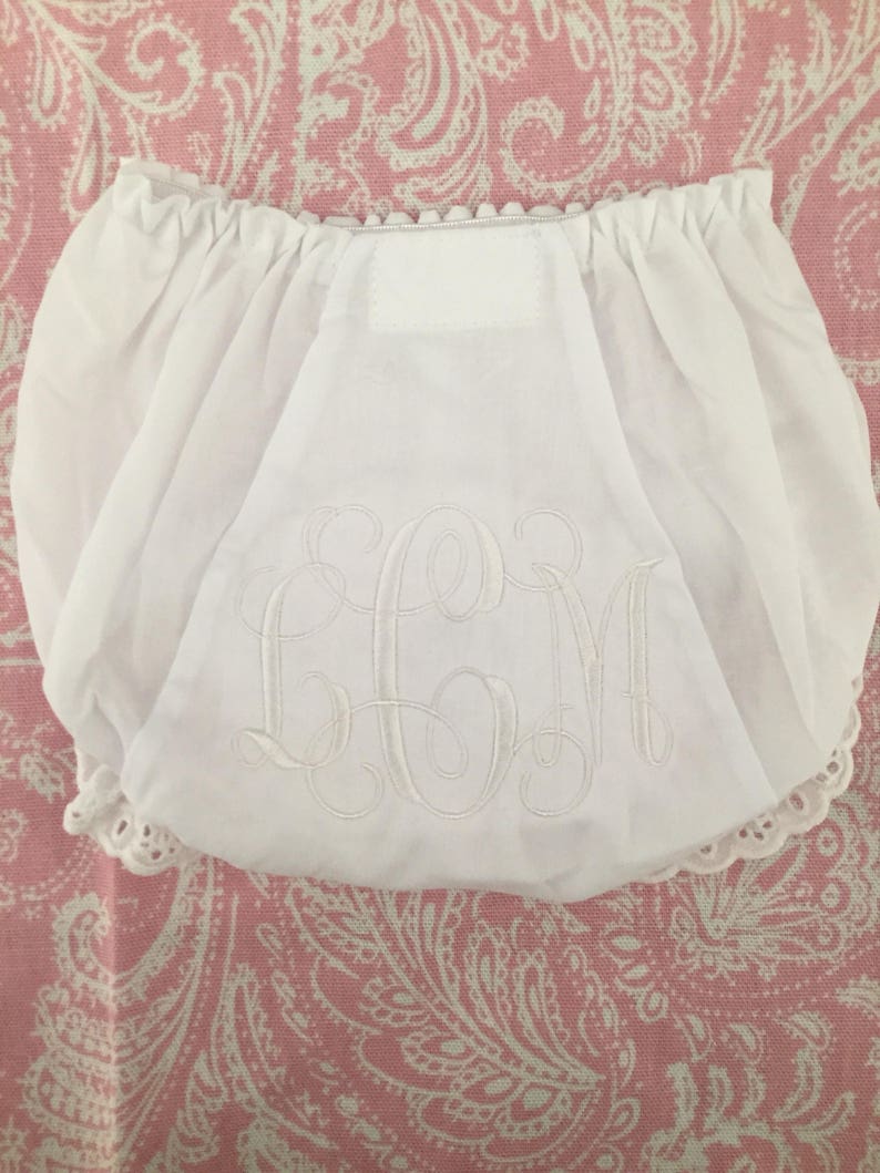 Monogrammed Bloomers,monogrammed diaper cover, personalized baby gift-Vine Monogram image 4