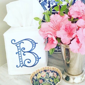 Monogrammed Tissue Box Cover-Dot Initial, monogrammed gift-personalized gift-hostess gift