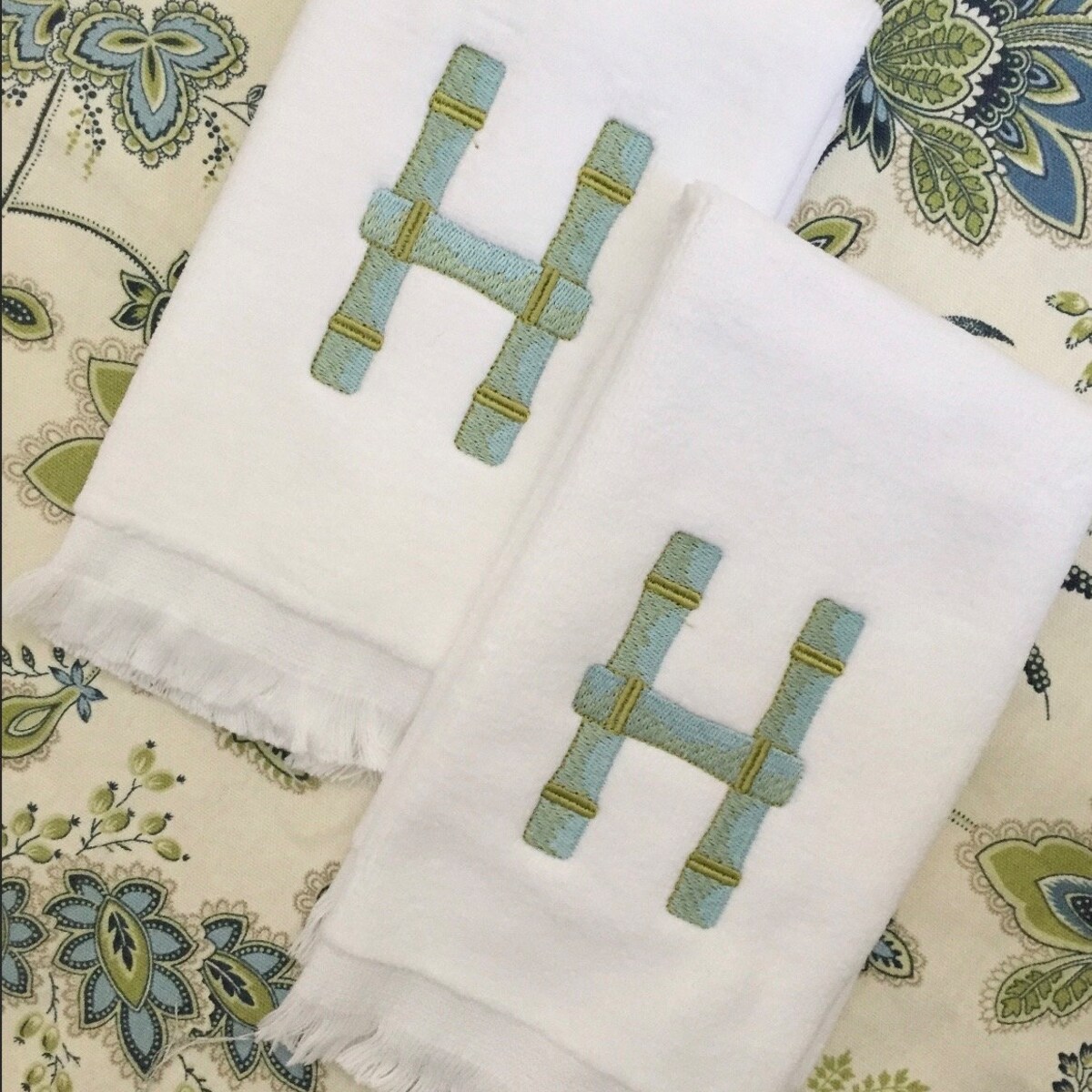Monogrammed Fingertip Towels, Bamboo Initial, Personalized Gifts, Christmas Gift - Etsy