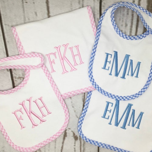 Personalized Baby Bib Personalized Burp Cloth Monogrammed Etsy