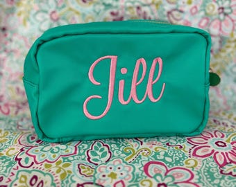 Personalized Small Makeup Bag: Embroidered Cosmetic Pouch