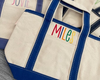 Monogrammed Small Canvas Tote- small open top, birthday gifts