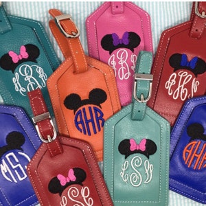 Monogrammed mouse ears luggage tag, personalized luggage tag, Disney, graduation gift