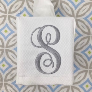 Monogrammed Tissue Box Cover, Script Initial, monogrammed gift-personalized gift-hostess gift, Christmas gift