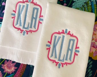 Monogrammed Fingertip Towels: Personalized Bathroom Decor