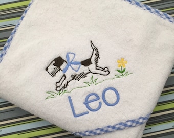 Monogrammed Dog Hooded Towel for Babies and Toddlers, baby gift, baby shower