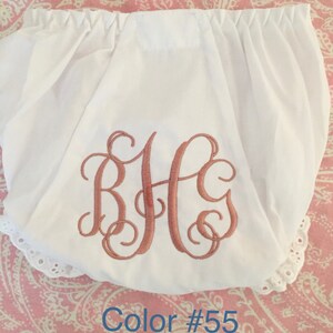 Monogrammed Bloomers,monogrammed diaper cover, personalized baby gift-Vine Monogram image 2