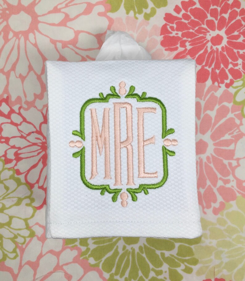 Monogrammed Tissue Box Cover Wesley monogram monogrammed Etsy