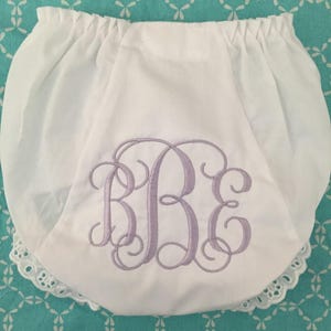 Monogrammed Bloomers,monogrammed diaper cover, personalized baby gift-Vine Monogram image 5