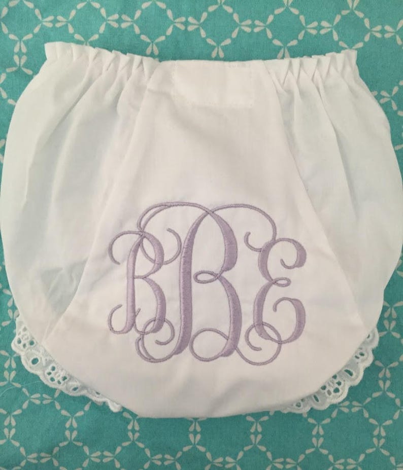 Monogrammed Bloomers,monogrammed diaper cover, personalized baby gift-Vine Monogram image 5