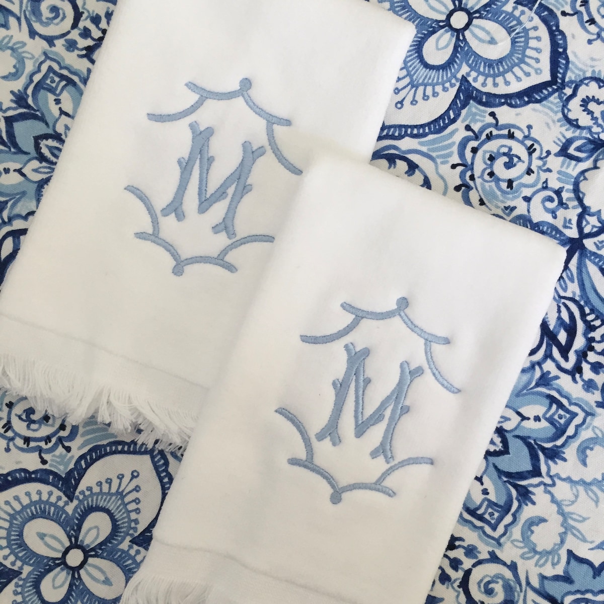 Monogrammed Temple Fingertip Towel: Personalized Initial Gift - Etsy