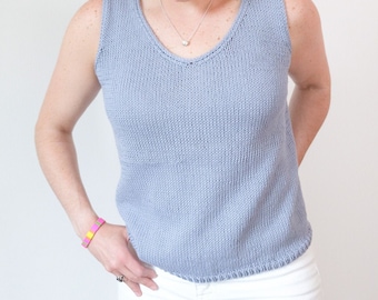 Knitting Pattern Tank Top Knitting Pattern Easy Sweater Pattern Simple Knit Tank Pattern Beginner Knitting Pattern Sleeveless Sweater