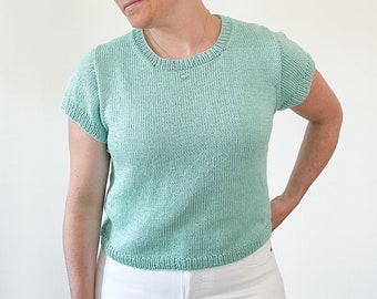 T Shirt Knitting Pattern Sweater Knitting How to Knit Simple Sweater Knitting Pattern Easy Short Sleeve Sweater Knitting Pattern