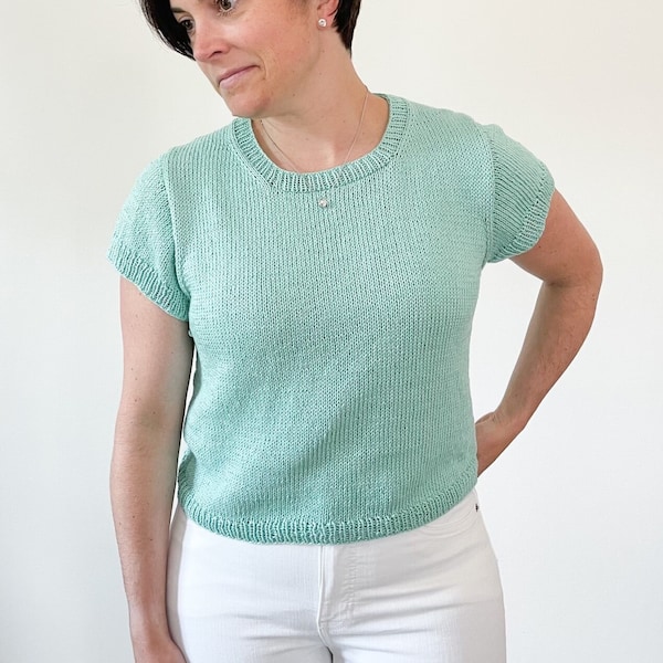 T Shirt Knitting Pattern Sweater Knitting How to Knit Simple Sweater Knitting Pattern Easy Short Sleeve Sweater Knitting Pattern