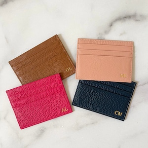 Monedero monograma tarjetero personalizado cartera personalizada cartera pequeña iniciales doradas tarjetero monograma con iniciales letras doradas