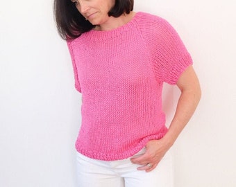 Easy Knit Summer Sweater Tee Pattern | The Rosemary