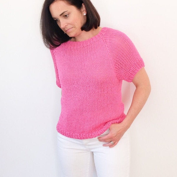Easy Knit Summer Sweater Tee Pattern | The Rosemary
