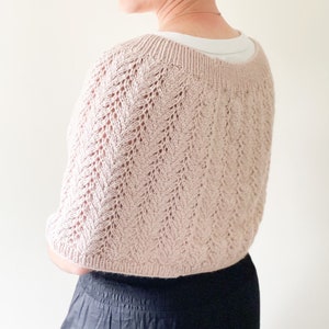 Poncho Knitting Pattern Capelet Easy Knit Lace Pattern