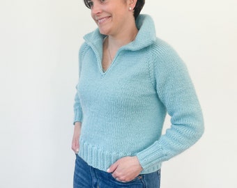 Modello di maglia Raglan Modello di maglia Raglan dall'alto verso il basso Modello di maglia Maglione con scollo a V Tutorial di maglia Video di maglia